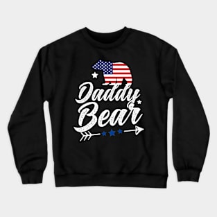 Daddy Bear Patriotic Flag Matching 4th Of July Crewneck Sweatshirt